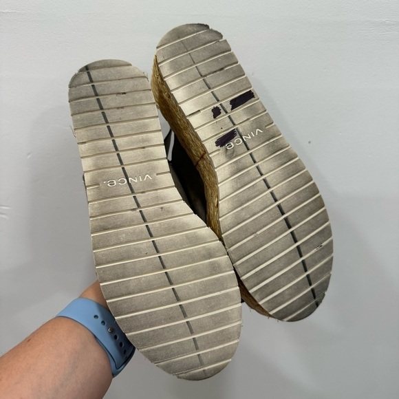 Vince Jesson Platform Espadrille Sandal Grey Leather Size 6 - Picture 7 of 9